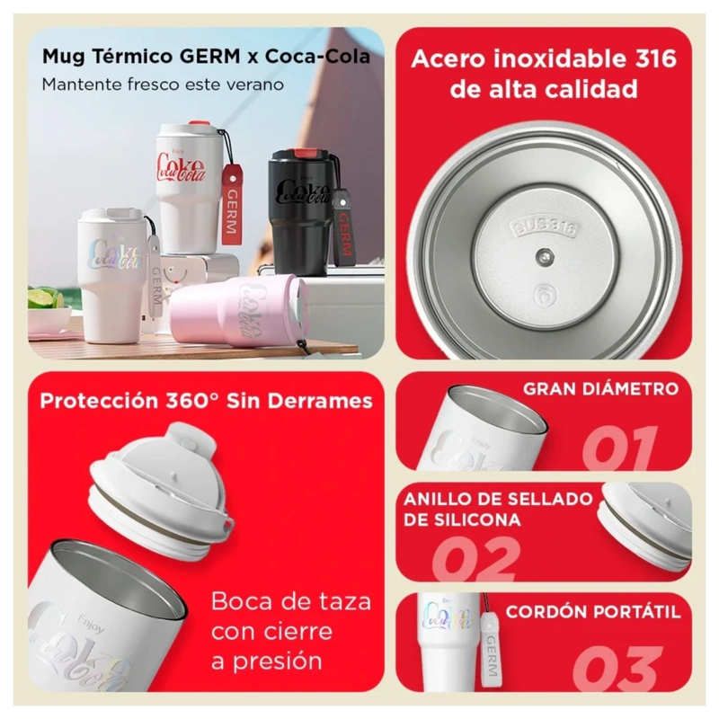 VASO TE RMICO GERM X COCA-COLA 590 ML BLANCO - 2