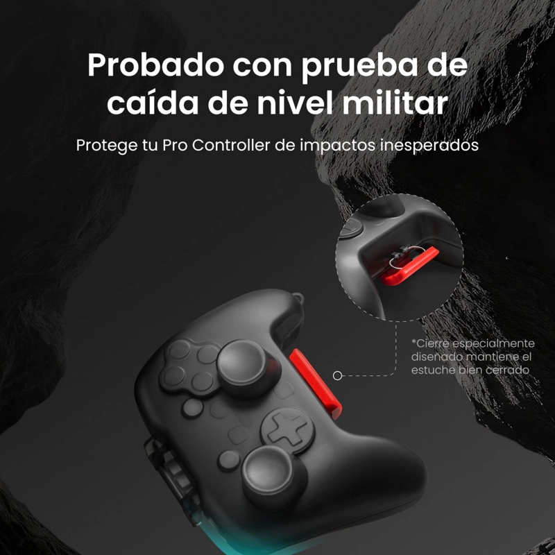 TOMTOC ESTUCHE RIGIDO ARMORCASE-G25 PARA CONTROL DE NINTENDO SWITCH 2 NEGRO - 7