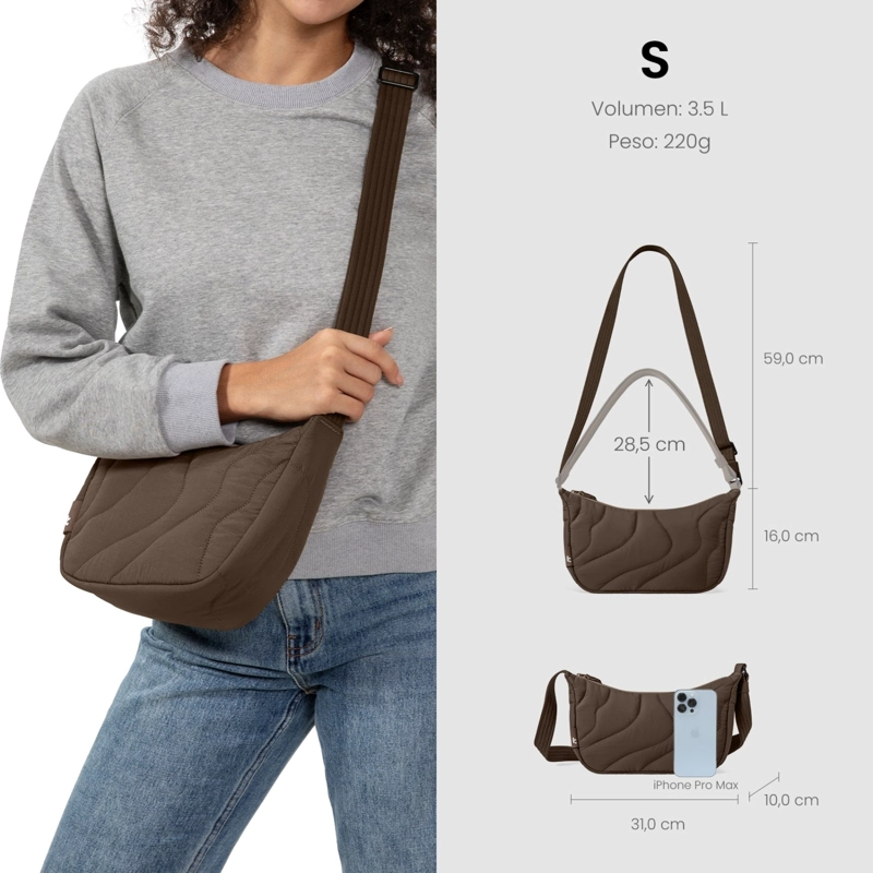 TOMTOC BOLSO BANDOLERA TERRA-T34 LIGERO 3,5L CARAMELO - 3