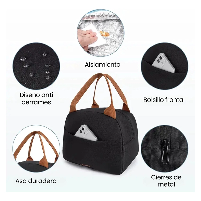 TOURIT LONCHERA TE RMICA FEMENINA DE 9.4L - NEGRO - 4