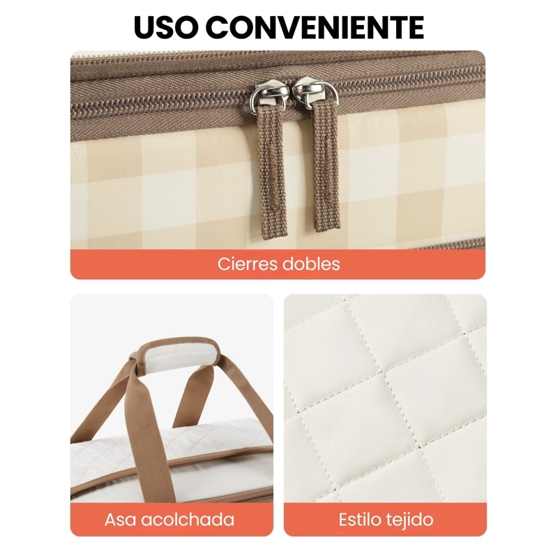 Tourit Bolsa Térmica Doble Comida 23x33cm Acolchada Beige - 6