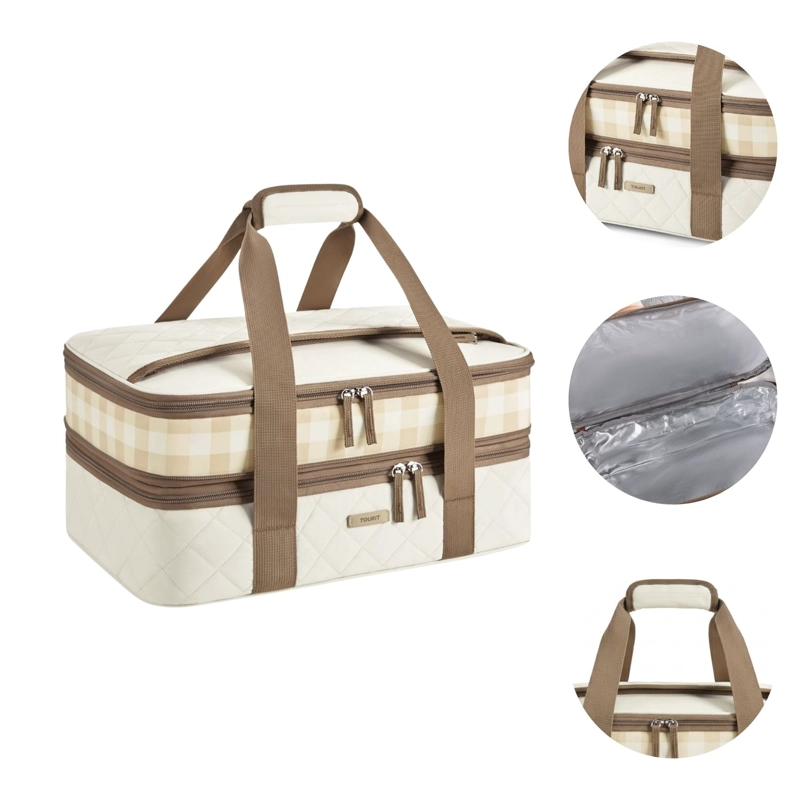 Tourit Bolsa Térmica Doble Comida 23x33cm Acolchada Beige - 8