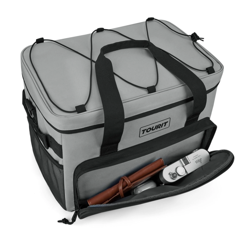 TOURIT COOLER BAG REFRIGERADOR AISLADO PORTATIL 46 LATAS 32L GRIS - 5
