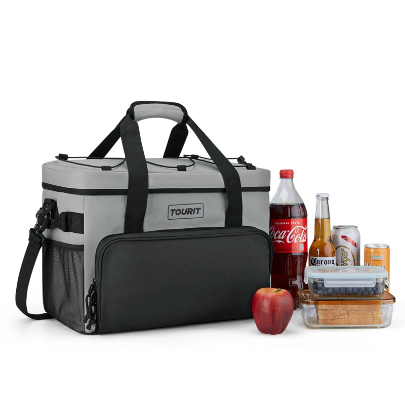 TOURIT COOLER BAG REFRIGERADOR AISLADO PORTATIL 46 LATAS 32L GRIS - 6