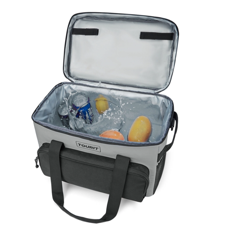 TOURIT COOLER BAG REFRIGERADOR AISLADO PORTATIL 46 LATAS 32L GRIS - 7