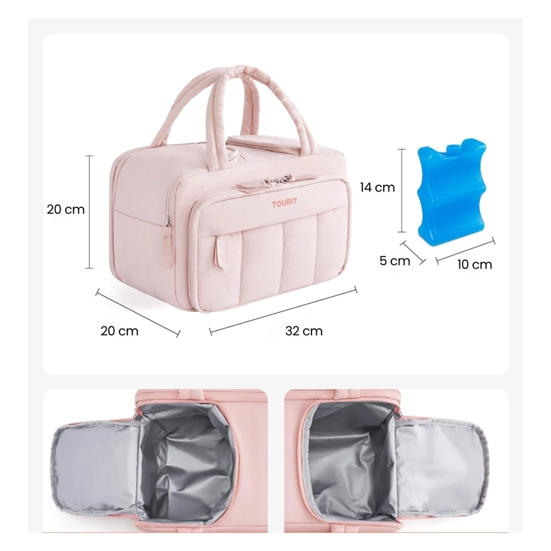 TOURIT LONCHERA TE RMICA PUFFY 8.5L HIELO REUSABLE ROSA CLARO - 3