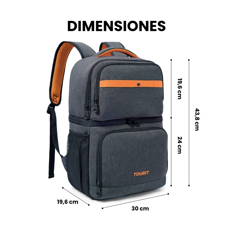 TOURIT MOCHILA TE RMICA DOUBLE DECK 30 LATAS 28L IMPERMEABLE GRIS OSCURO - 3