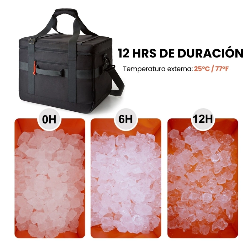 TOURIT COOLER BAG OFFROAD ENFRIADOR AISLADO PORTATIL 60 LATAS 40L NEGRO - 6