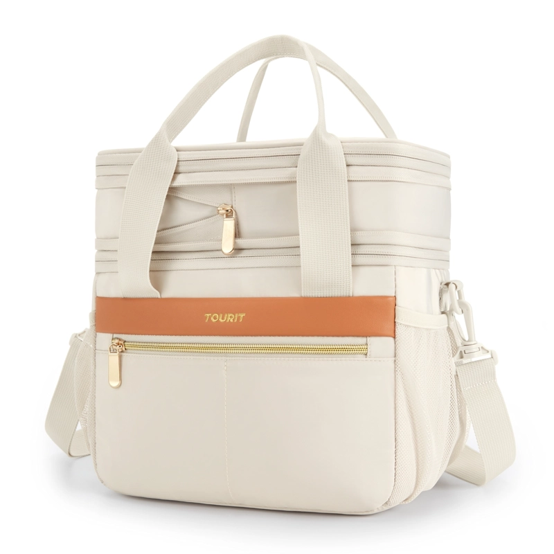 TOURIT LONCHERA TE RMICA DOUBLE DECK 23 LATAS 13L EXPANDIBLE BEIGE - 1