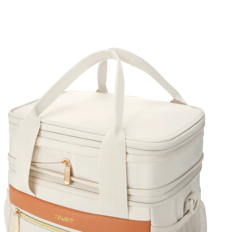 TOURIT LONCHERA TE RMICA DOUBLE DECK 23 LATAS 13L EXPANDIBLE BEIGE - 2
