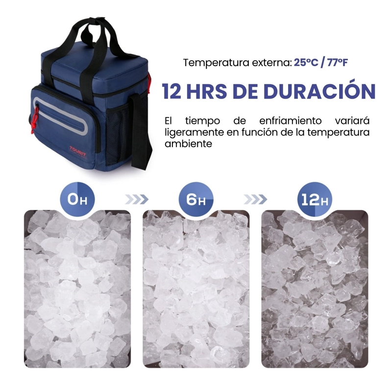 TOURIT LONCHERA TE RMICA WORK 20 LATAS 14L IMPERMEABLE AZUL OSCURO - 4