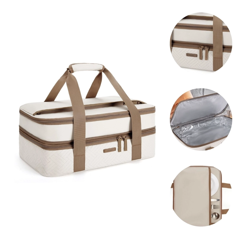 Tourit Bolsa Térmica Doble Comida 23x33cm Impermeable Beige - 9