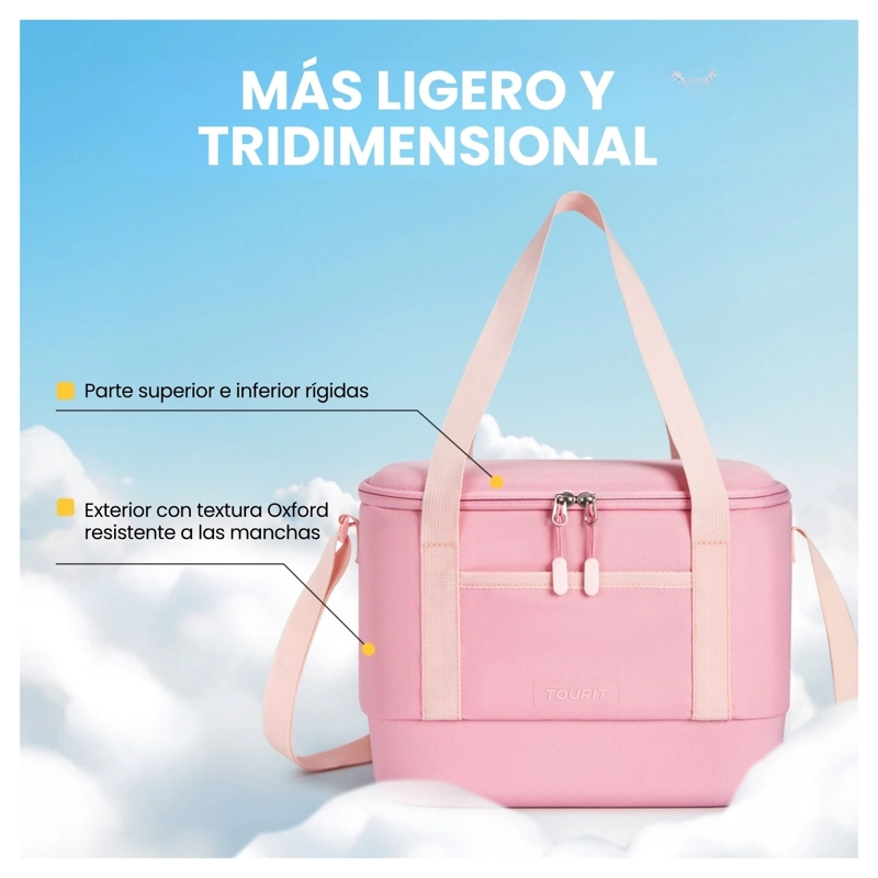 TOURIT BOLSO COOLER TE RMICO DAILY 16 LATAS 12L IMPERMEABLE ROSADO - 6