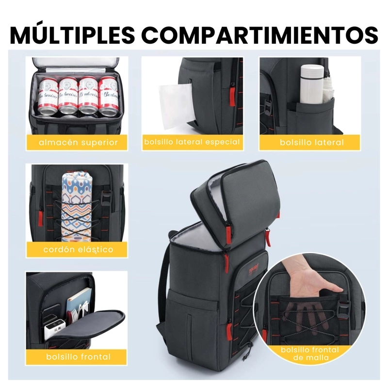 TOURIT MOCHILA TE RMICA DUAL ZONE 26 LATAS 20L IMPERMEABLE GRIS OSCURO - 6