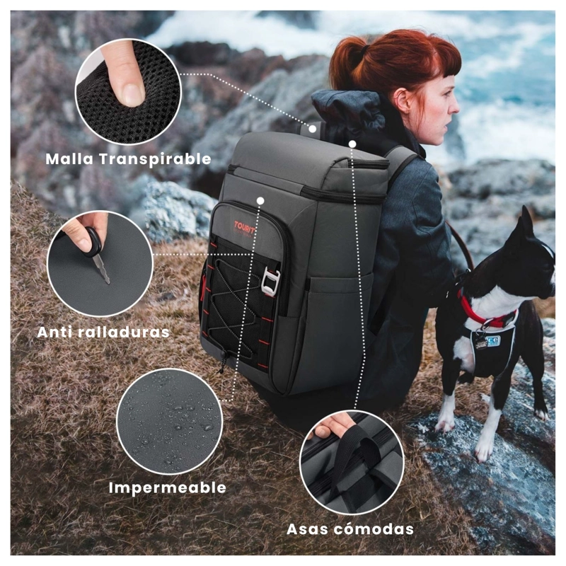 TOURIT MOCHILA TE RMICA DUAL ZONE 26 LATAS 20L IMPERMEABLE GRIS OSCURO - 8