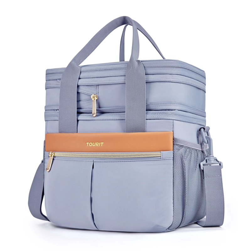 TOURIT LONCHERA TE RMICA DOUBLE DECK 23 LATAS 13L EXPANDIBLE GRIS - 1