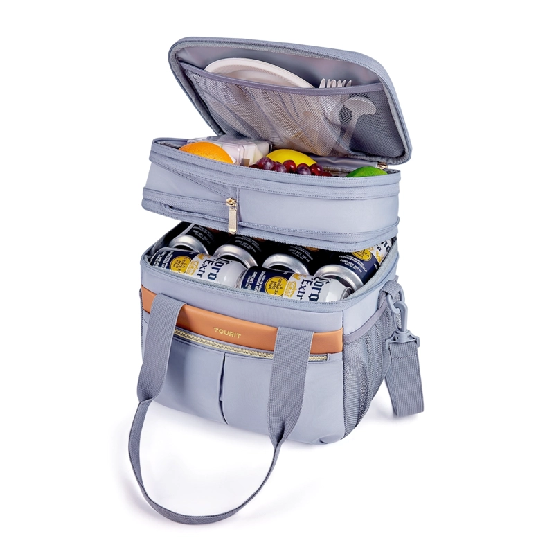 TOURIT LONCHERA TE RMICA DOUBLE DECK 23 LATAS 13L EXPANDIBLE GRIS - 7