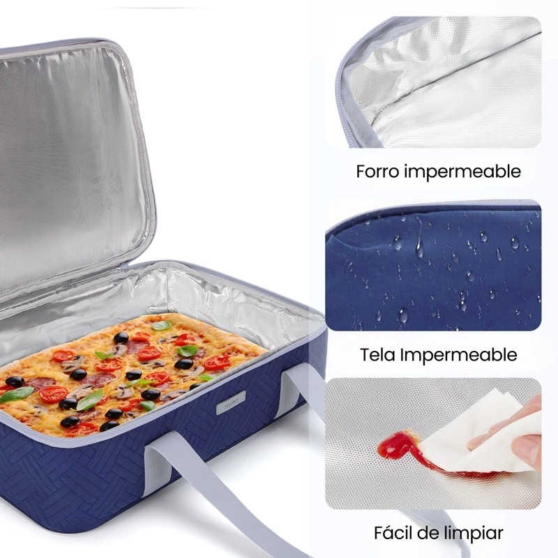 Tourit Bolsa Térmica Comida 23x33cm Impermeable Azul Marino - 4