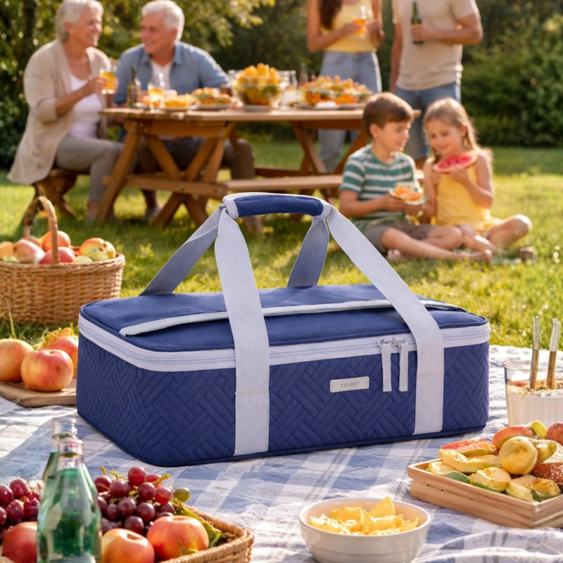 Tourit Bolsa Térmica Comida 23x33cm Impermeable Azul Marino - 9