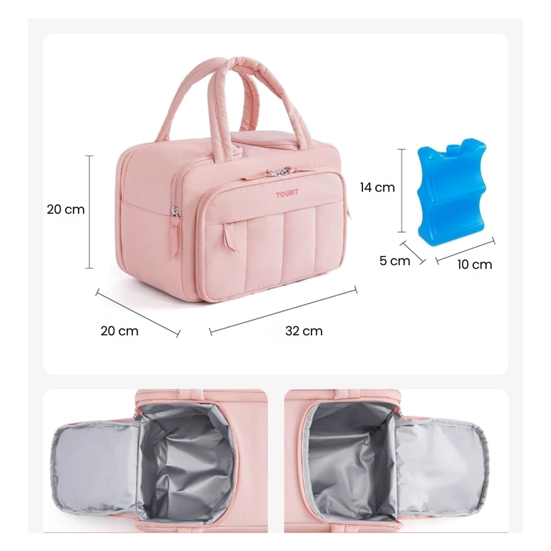 TOURIT LONCHERA TE RMICA PUFFY 8.5L HIELO REUSABLE ROSA OSCURO - 3