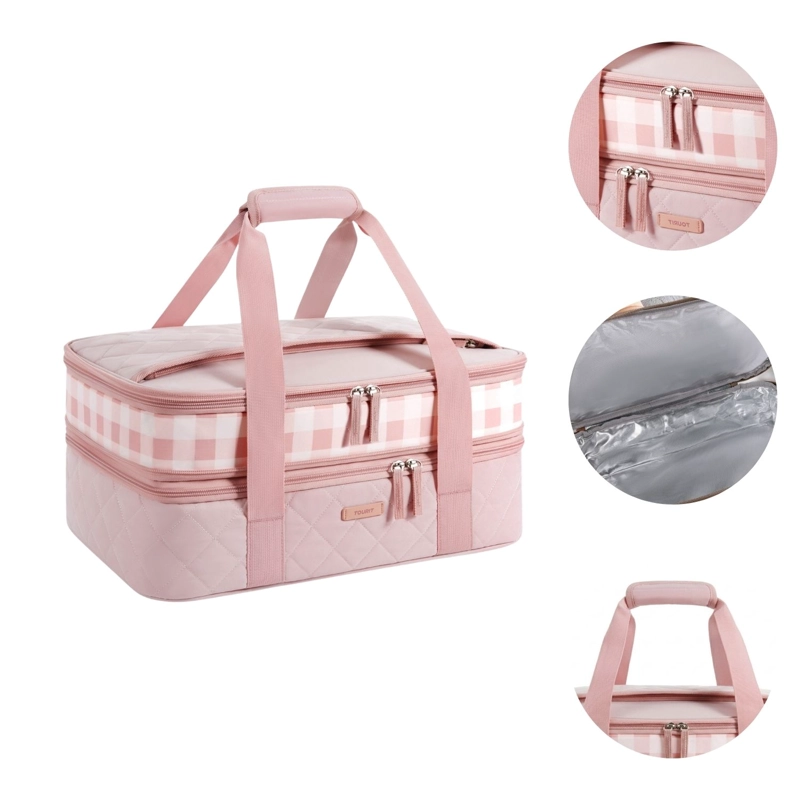 Tourit Bolsa Térmica Doble Comida 23x33cm Acolchada Rosa - 8