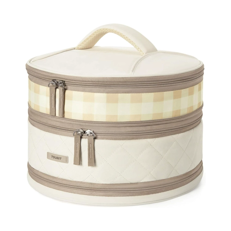 TOURIT BOLSO TE RMICO CIRCULAR DOUBLE DECK 32CM EXPANDIBLE CUADROS BEIGE - 1