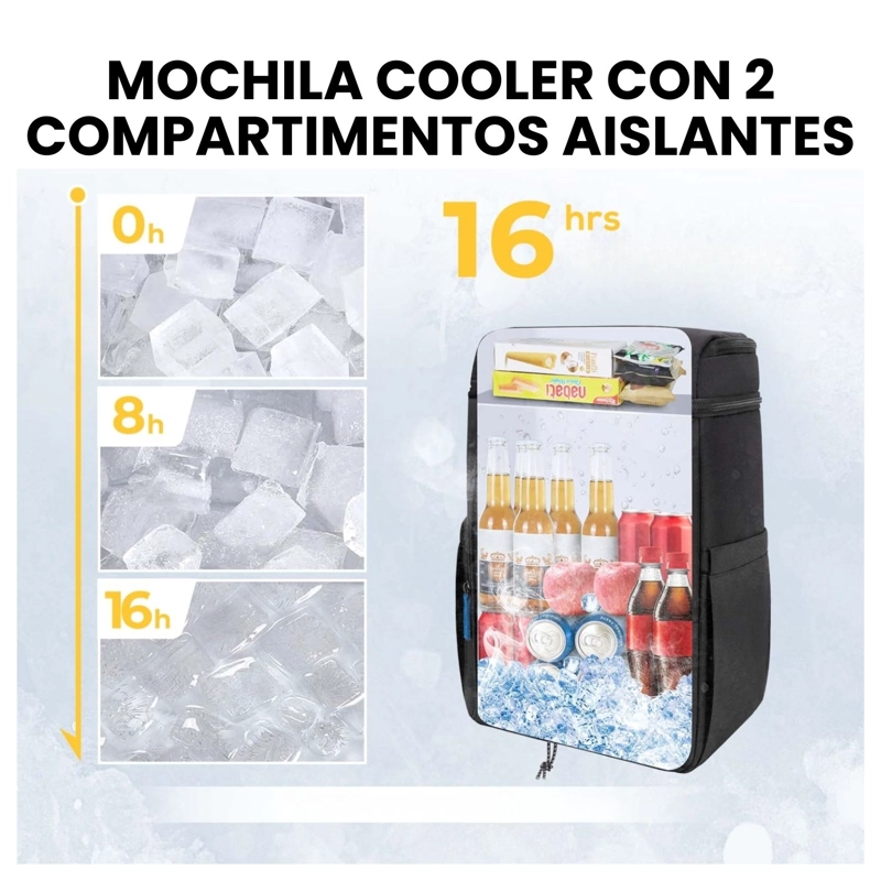 TOURIT MOCHILA TE RMICA DUAL ZONE 26 LATAS 20L IMPERMEABLE NEGRO - 7