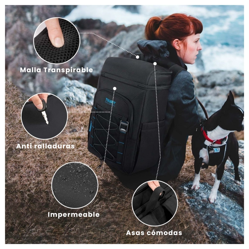 TOURIT MOCHILA TE RMICA DUAL ZONE 26 LATAS 20L IMPERMEABLE NEGRO - 8