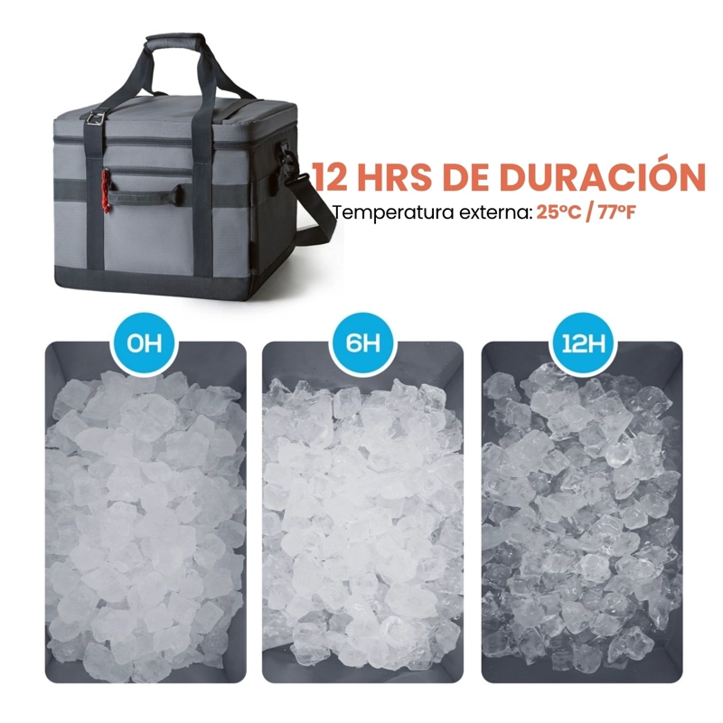 TOURIT COOLER BAG OFFROAD ENFRIADOR AISLADO PORTATIL 60 LATAS 40L GRIS - 5