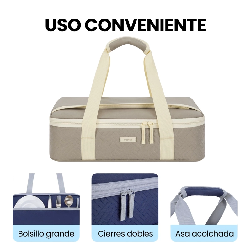 Tourit Bolsa Térmica Comida 23x33cm Impermeable Camel - 9