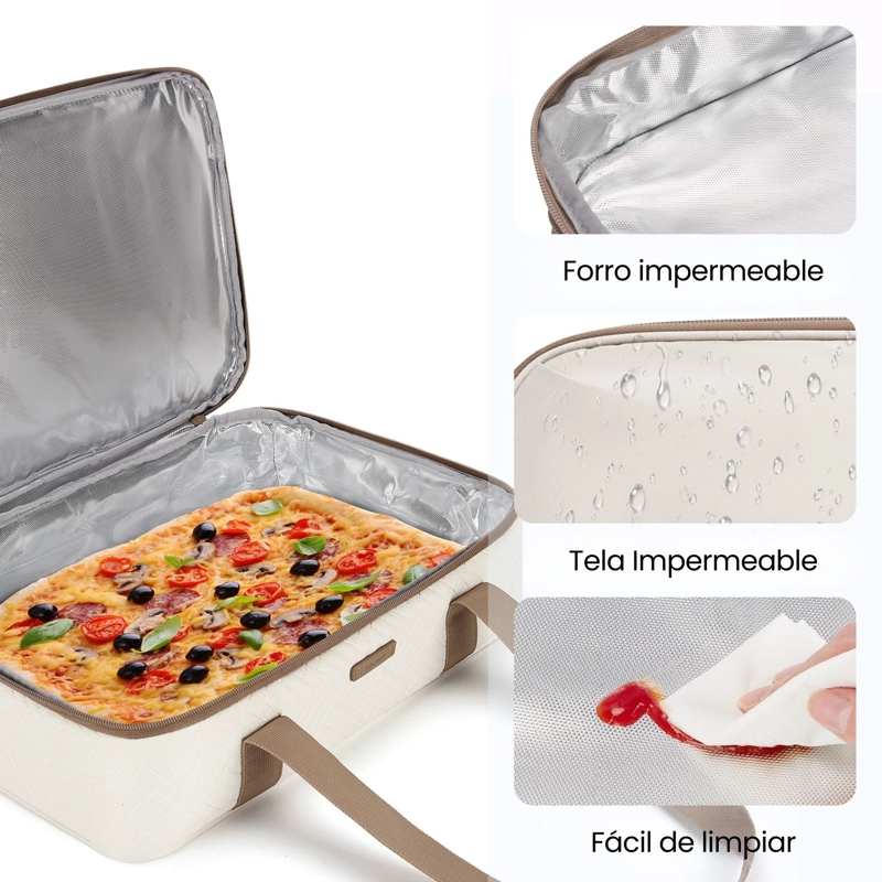 Tourit Bolsa Térmica Comida 23x33cm Impermeable Beige - 3