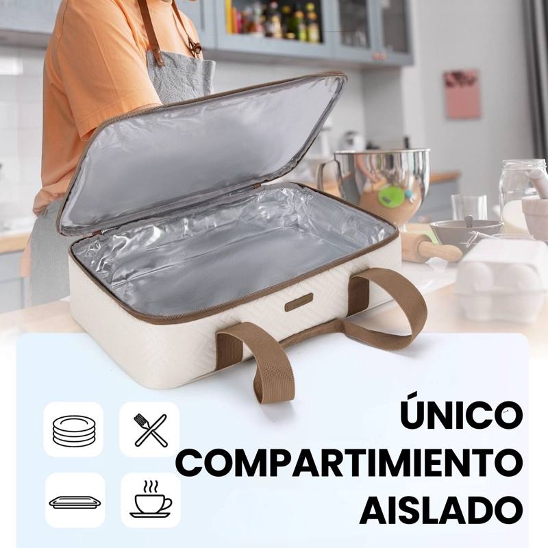 Tourit Bolsa Térmica Comida 23x33cm Impermeable Beige - 4
