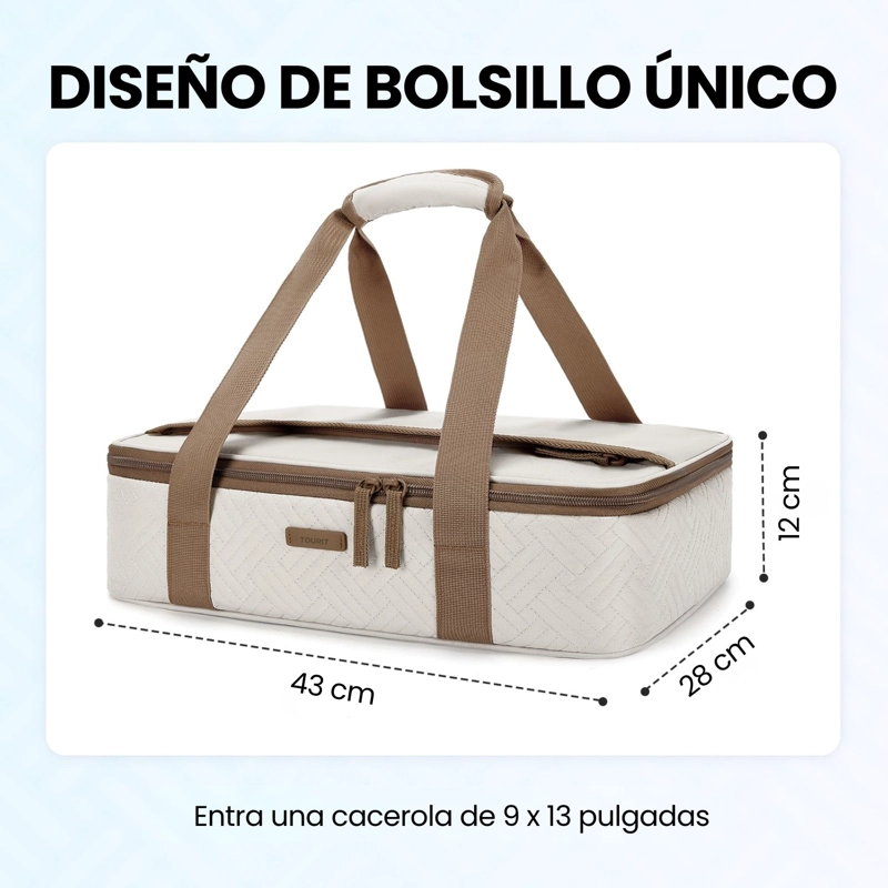 Tourit Bolsa Térmica Comida 23x33cm Impermeable Beige - 7