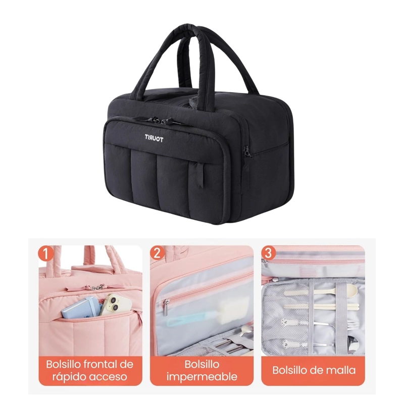 TOURIT LONCHERA TE RMICA PUFFY 8.5L HIELO REUSABLE NEGRO - 5