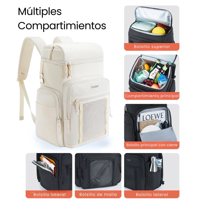 TOURIT MOCHILA TE RMICA OUTDOOR 30 LATAS 28L IMPERMEABLE BEIGE - 5