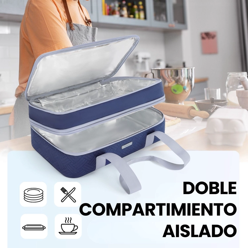 Tourit Bolsa Térmica Doble Comida 23x33cm Impermeable Azul - 5
