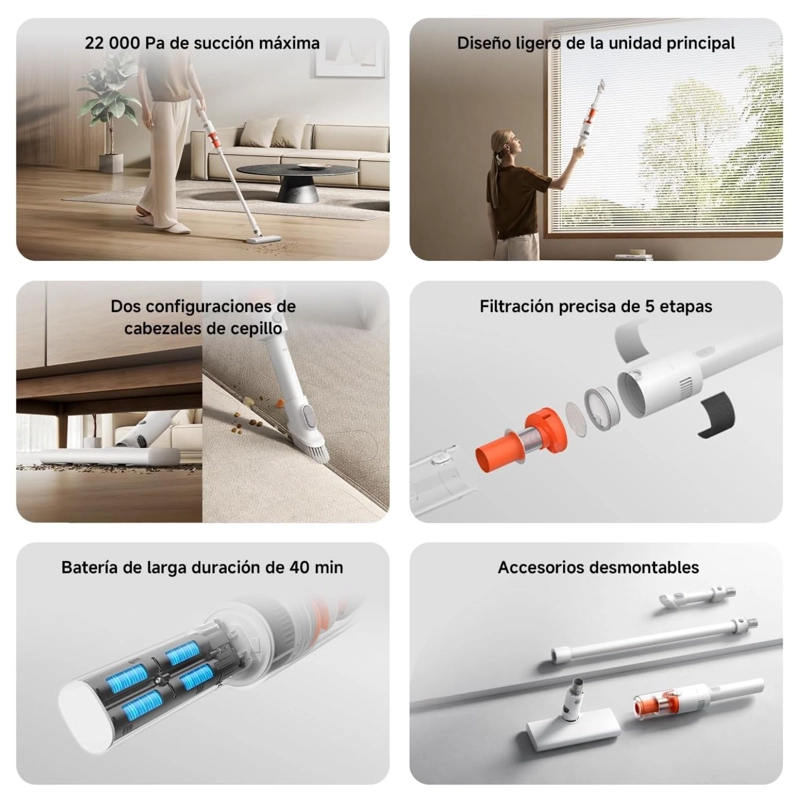 XIAOMI ASPIRADORA INALAMBRICA VACUUM CLEANER P30 BLANCO - 3