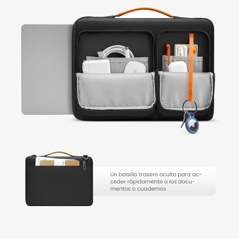 TOMTOC MALETIN CON CORREA DEFENDER-A42 PARA NOTEBOOK DE 15,6 - 16,2' NEGRO - 2