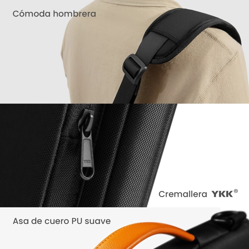 TOMTOC MALETIN CON CORREA DEFENDER-A42 PARA NOTEBOOK DE 15,6 - 16,2' NEGRO - 8