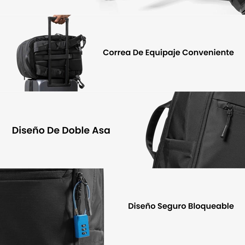 TOMTOC MOCHILA PREMIUM URBANEX-T77 DE 32L PARA NOTEBOOK 16' NEGRO - 6