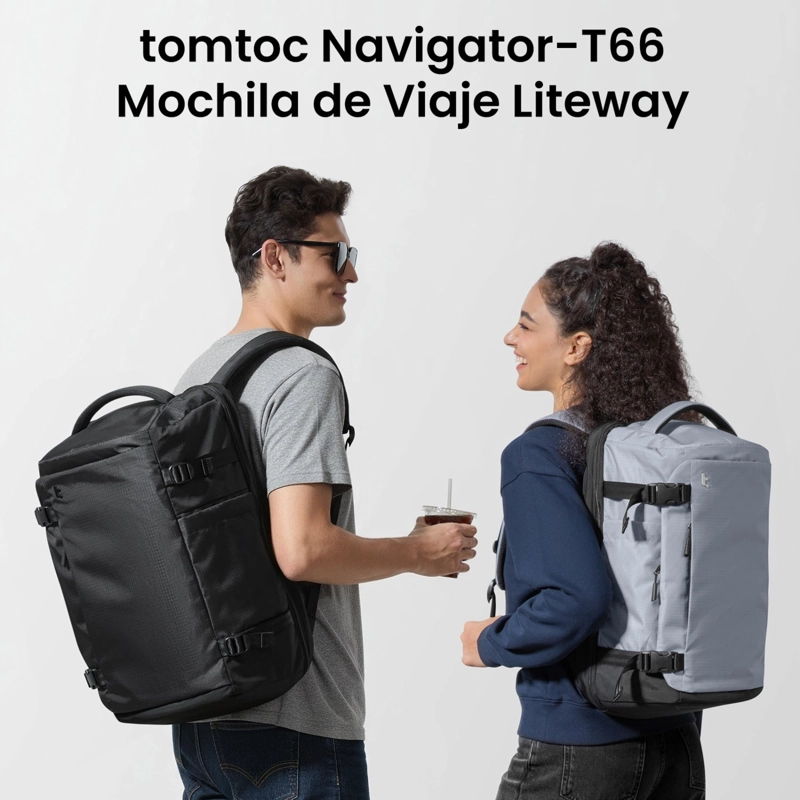 TOMTOC MOCHILA DE VIAJE NAVIGATOR-T66 LITEWAY DE 40L PARA NOTEBOOK 17,3' GRIS - 4