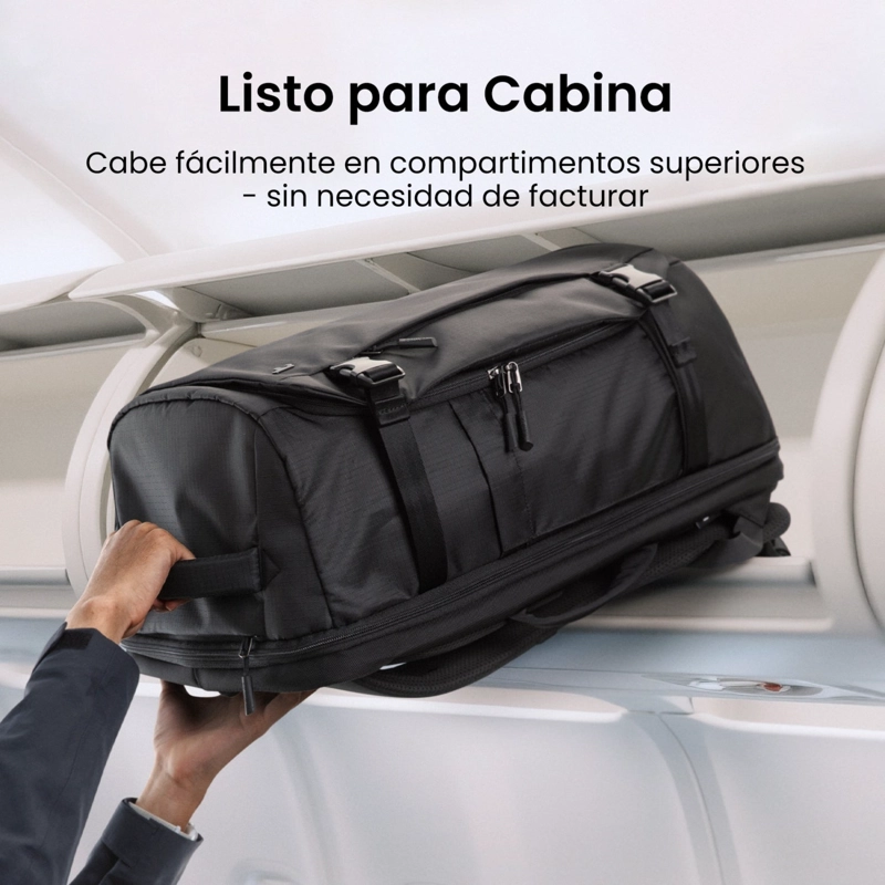 TOMTOC MOCHILA DE VIAJE NAVIGATOR-T66 LITEWAY DE 40L PARA NOTEBOOK 17,3' NEGRO - 3
