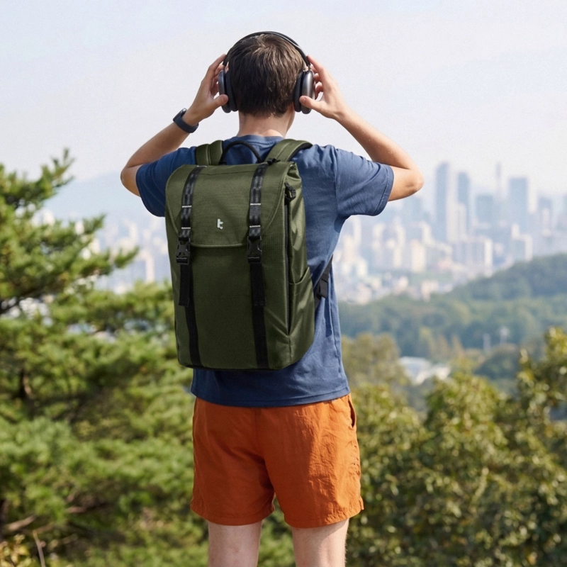 TOMTOC MOCHILA VINTPACK-TA1 LITEWAY DE 22L PARA NOTEBOOK DE 16' VERDE - 4