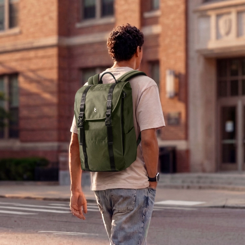 TOMTOC MOCHILA VINTPACK-TA1 LITEWAY DE 22L PARA NOTEBOOK DE 16' VERDE - 7
