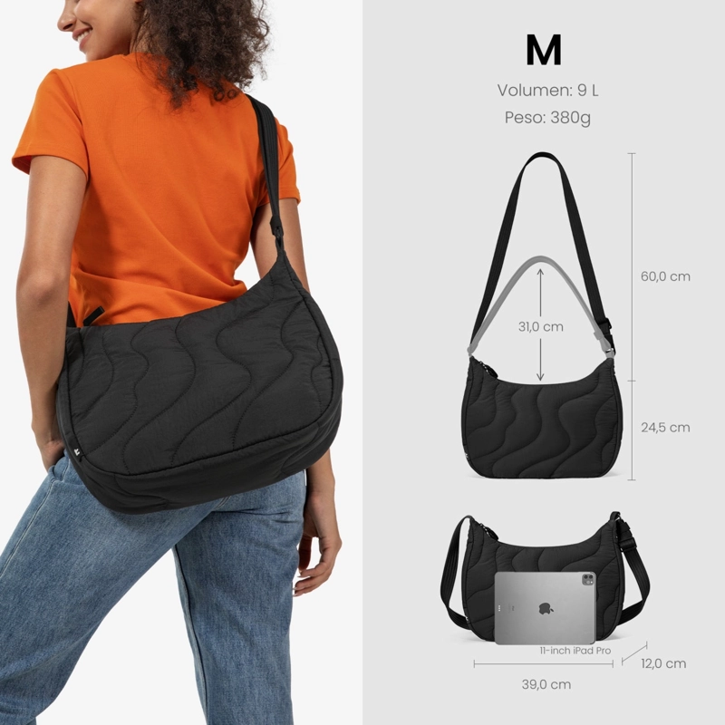 TOMTOC BOLSO BANDOLERA TERRA-T34 LIGERO 9L PARA 11' NEGRO - 5