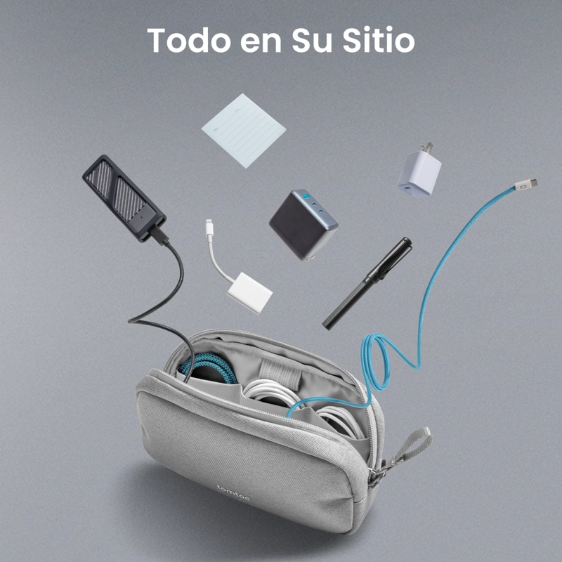 TOMTOC ORGANIZADOR LIGHT-T12 PARA ACCESORIOS ELECTRONICOS S 1L NEGRO - 5
