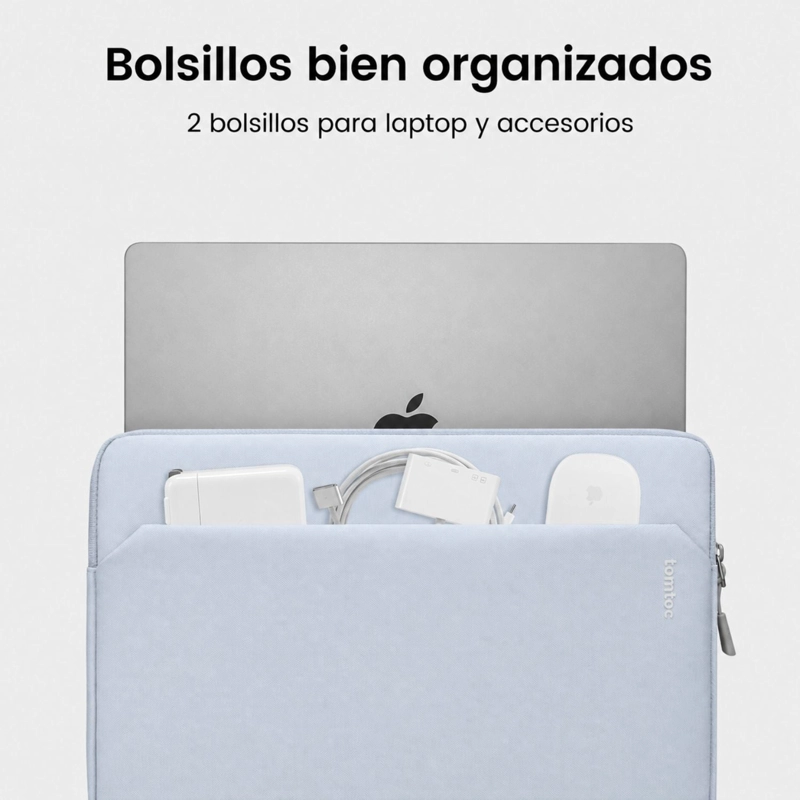 TOMTOC FUNDA LIGHT-A18 PARA MACBOOK NEO/ AIR / PRO 13' AZUL NIEBLA - 4