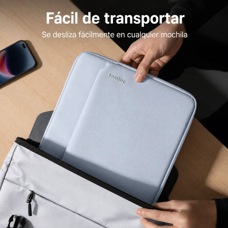 TOMTOC FUNDA LIGHT-A18 PARA MACBOOK NEO/ AIR / PRO 13' AZUL NIEBLA - 6