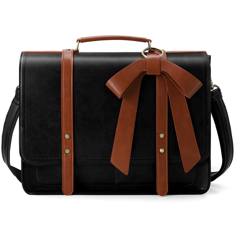 ECOSUSI MALETIN BOW REMOVIBLE PARA NOTEBOOK 15,6' NEGRO Y MARRON - 1
