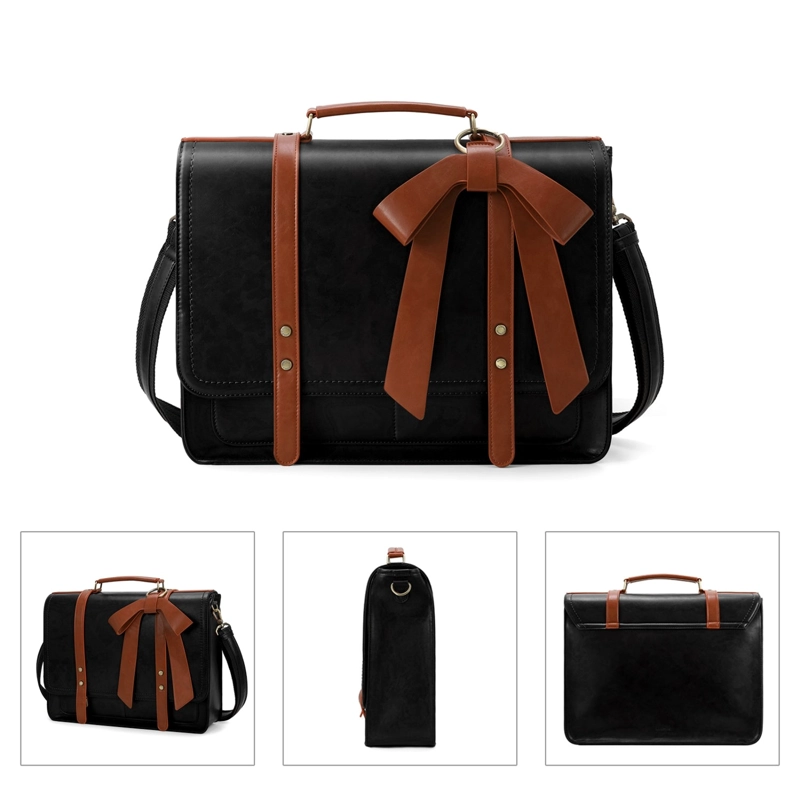 ECOSUSI MALETIN BOW REMOVIBLE PARA NOTEBOOK 15,6' NEGRO Y MARRON - 5